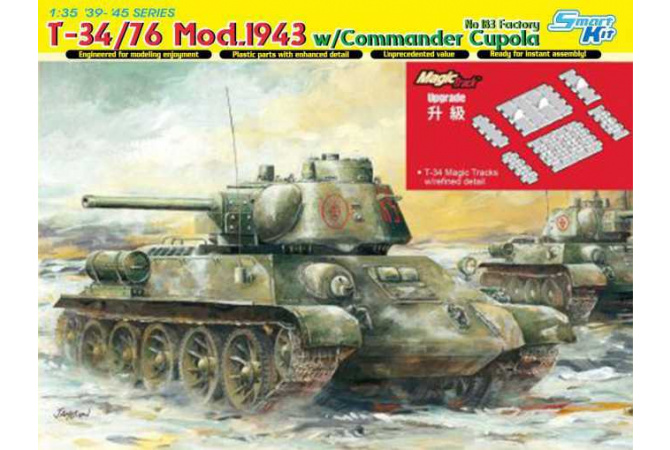 T-34/76 Mod.1943 w/Commander Cupola No.183 Factory (1:35) Dragon 6757