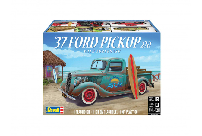 1937 Ford Pickup Street Rod with Surf Board (1:25) Monogram 4516