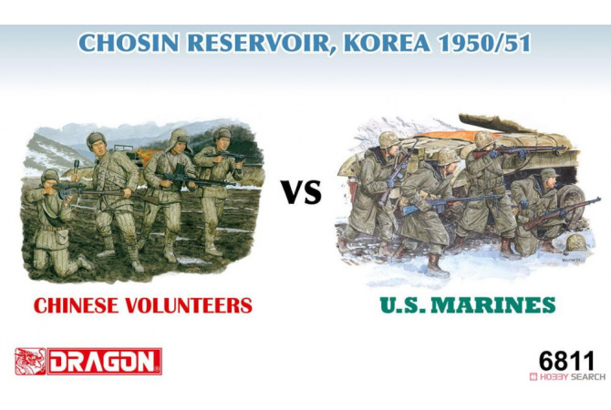 Chinese Volunteers vs U.S. Marines, Chosin Reservoir Korea 1950 (1:35) Dragon 6811