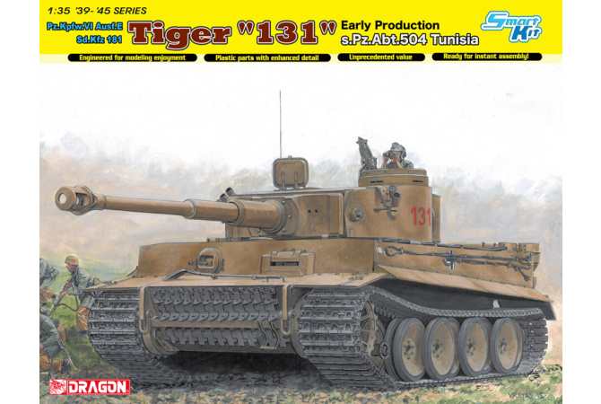 Tiger I "131" s.Pz.Abt.504 Tunisia (Smart Kit) (1:35) Dragon 6820