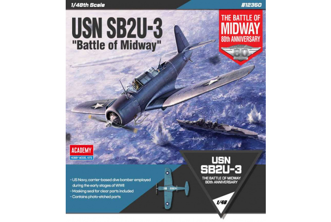 USN SB2U-3 "Battle of Midway" (1:48) Academy 12350