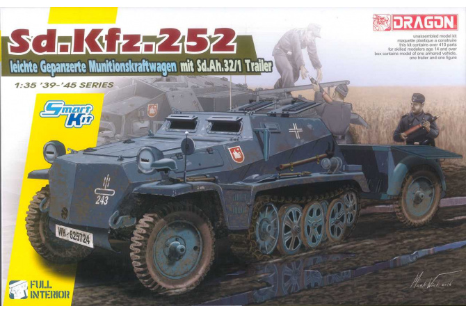 Sd.Kfz.252 leichte Gepanzerte Munitionskraftwagen mit Sd.Ah.32/1 Trailer (1:35) Dragon 6718