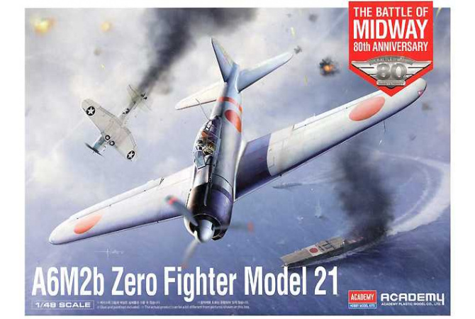 A6M2b Zero Fighter Modrel 21 "Battle of Midway"  (1:48) Academy 12352