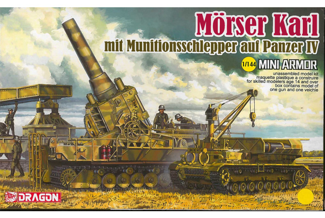 Morser Karl mit Munitionsschlepper auf Panzer IV (1:144) Dragon 14135