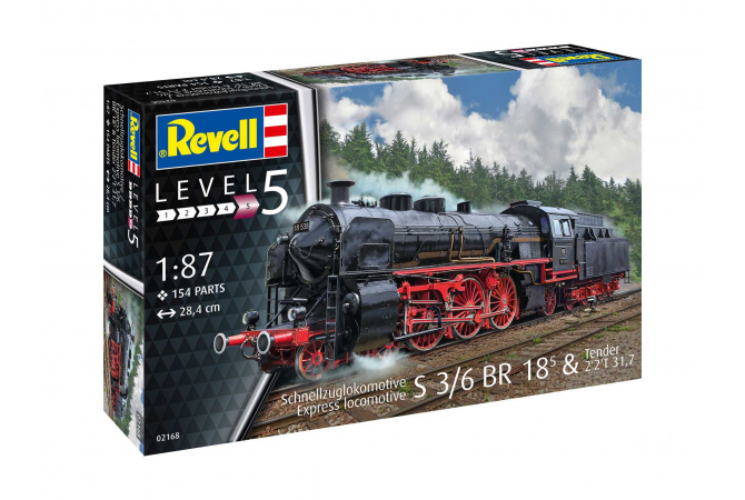 Express locomotive S3/6 BR18(5) with Tender 2‘2’T (1:87) Revell 02168