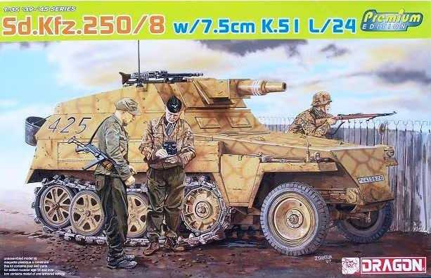 Sd.Kfz.250/8 NEU w/7.5cm K.51 L/24 GUN (PREMIUM EDITION) (1:35) Dragon 6425