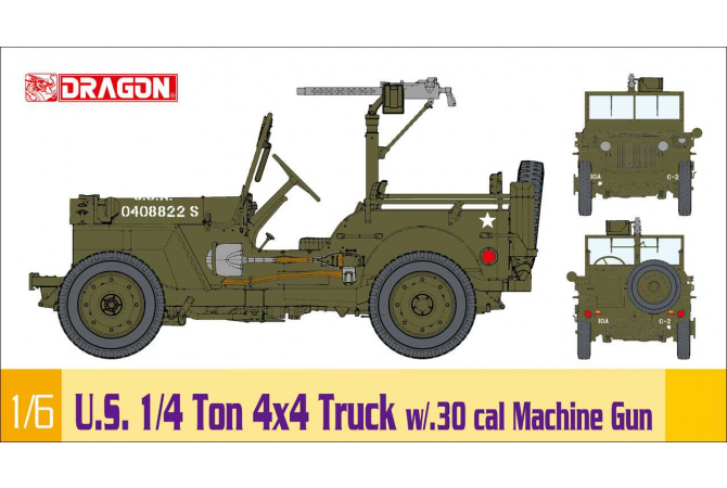 1/6 U.S. 1/4 Ton 4x4 Truck w/.30 cal Machine Gun (1:6) Dragon 75050