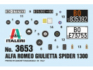 ALFA ROMEO GIULIETTA SPIDER 1300 (1:24) Italeri 3653 - Obtisky