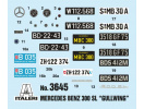 Mercedes Benz 300 SL Gullwing (1:24) Italeri 3645 - Obtisky